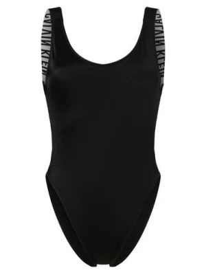 Calvin Klein Damski kostium kąpielowy Kobiety Sztuczne włókno czarny jednolity,