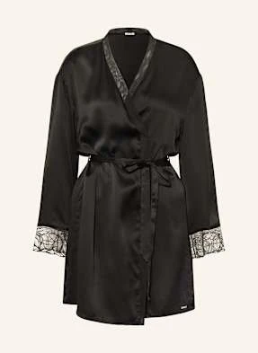 Calvin Klein Damski Peniuar Ck Black Satin Z Satyny schwarz