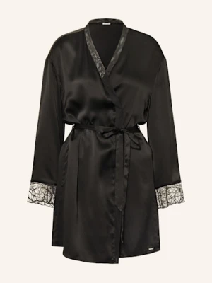 Calvin Klein Damski Peniuar Ck Black Satin Z Satyny schwarz