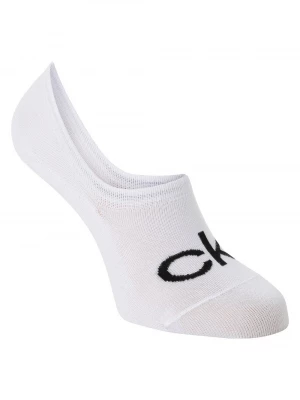 Calvin Klein Damskie skarpety do obuwia sportowego Kobiety Bawełna biały nadruk,