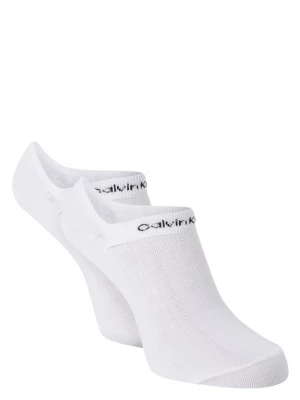 Calvin Klein Damskie skarpety do obuwia sportowego pakowane po 2 szt. Kobiety Sztuczne włókno biały jednolity,