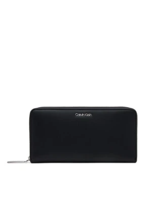 Calvin Klein Duży Portfel Damski Ck Must Large Zip Around Wallet K60K606698 Czarny