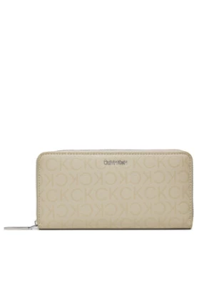 Calvin Klein Duży Portfel Damski Ck Must Lg Z/A Wallet_Epi Mono K60K611938 Szary