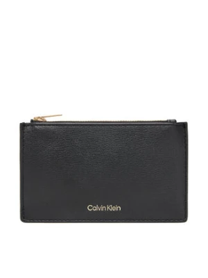 Calvin Klein Duży Portfel Damski Foil Logo Top Zip Cardcase LV04F1090G Czarny