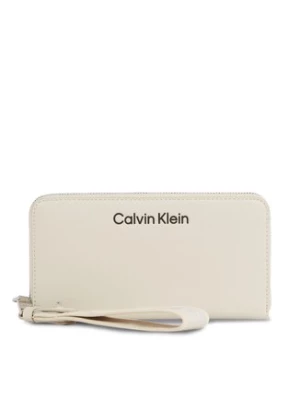 Calvin Klein Duży Portfel Damski Gracie K60K611687 Beżowy