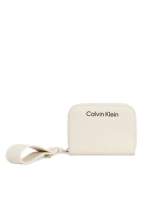 Calvin Klein Duży Portfel Damski Gracie K60K611688 Beżowy