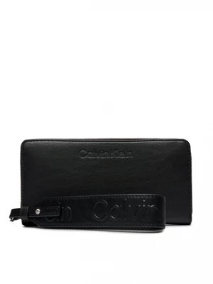 Calvin Klein Duży Portfel Damski Gracie Wallet W/Strap Lg K60K611388 Czarny