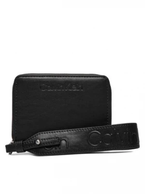 Calvin Klein Duży Portfel Damski Gracie Wallet W/Strap Md K60K611387 Czarny