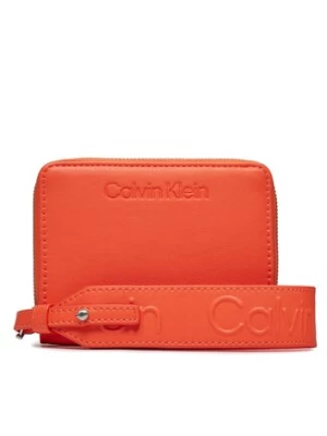 Calvin Klein Duży Portfel Damski Gracie Wallet W/Strap Md K60K611387 Pomarańczowy