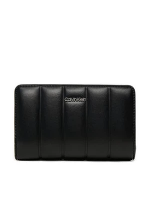 Calvin Klein Duży Portfel Damski Line Quilt Medium Bifold K60K612828 Czarny