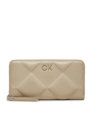 Calvin Klein Duży Portfel Damski Quilt K60K611782 Beżowy