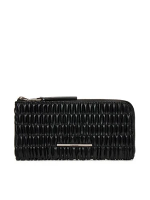 Calvin Klein Duży Portfel Damski Ruched Long L-Zip LV04K1085G Czarny