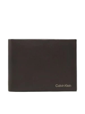 Calvin Klein Duży Portfel Męski Ck Concise Trifold 10Cc W/Coin L K50K510600 Brązowy