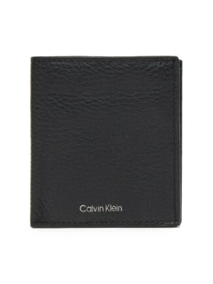 Calvin Klein Duży Portfel Męski Ck Leather Comp Trifold W C &Car LV04D1029G Czarny