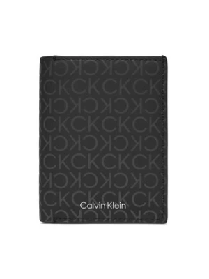 Calvin Klein Duży Portfel Męski Rubberized Trifold 6Cc W/Detach K50K511379 Czarny