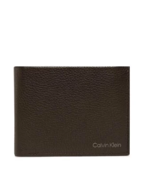 Calvin Klein Duży Portfel Męski Warmth Trifold 10Cc W/Coin L K50K507969 Brązowy