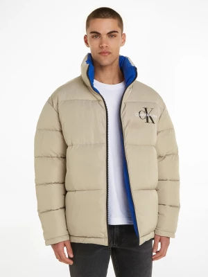 Calvin Klein Dwustronna kurtka zimowa w kolorze niebiesko-beżowym rozmiar: L