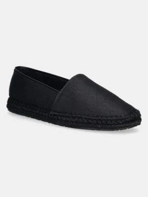 Calvin Klein espadryle FLAT ESPADRILLE - JACQ kolor czarny HW0HW02467