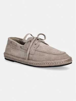 Calvin Klein espadryle męskie zamszowe ESPADRILLE HYBRID BOAT SU beżowy