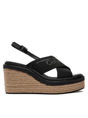 Calvin Klein Espadryle Wedge Sandal 50 He HW0HW01965 Czarny