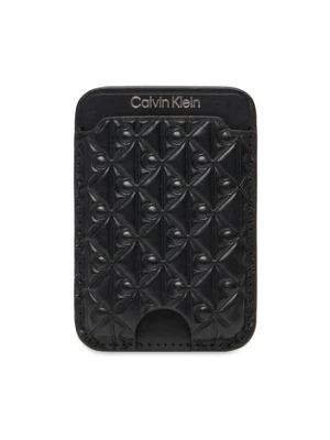 Calvin Klein Etui na karty kredytowe Aop Leather Magnetic Card Case LV04F1100G Czarny
