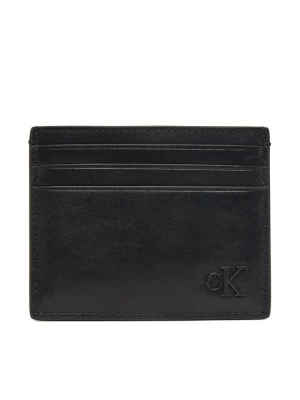 Calvin Klein Etui na karty kredytowe Bold Ck Suede Cardholder LV04D1363G Czarny