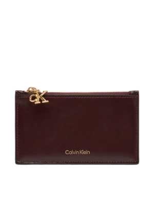 Calvin Klein Etui na karty kredytowe Ck Zip Cardcase 6Cc LV04F1076G Bordowy