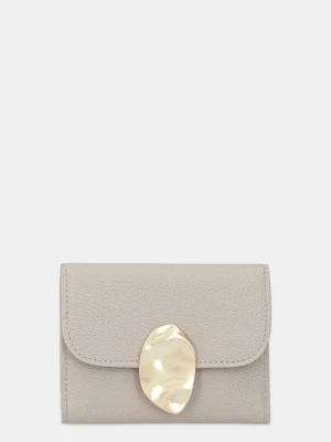Calvin Klein etui na karty skórzane kolor beżowy LV04F1062G