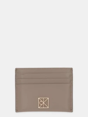 Calvin Klein etui na karty skórzane kolor beżowy LV04F3317G