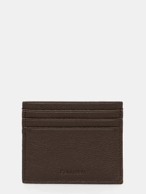 Calvin Klein etui na karty skórzane kolor brązowy LV04D1100G