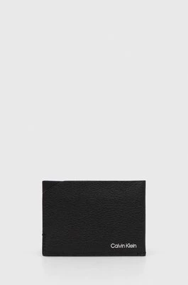 Calvin Klein etui na karty skórzane męski kolor czarny