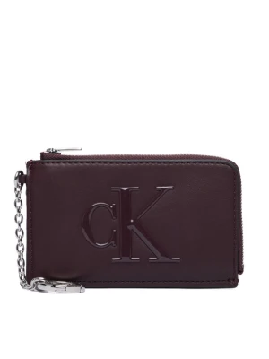 Calvin Klein Etui na klucze Bold Ck L Zip Cardcase LV04F1280G Bordowy