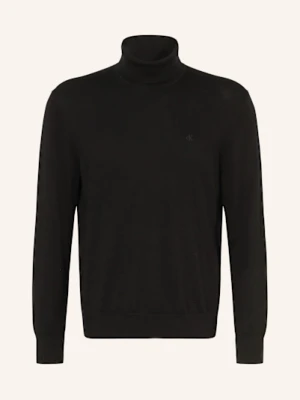 Calvin Klein Golf Z Wełny Merino schwarz
