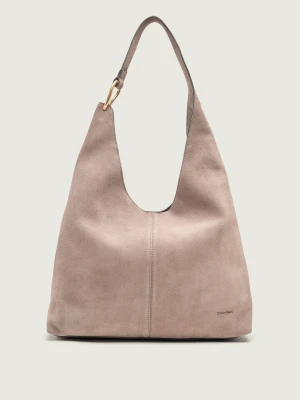 Calvin Klein Hobo | zamsz fioletowy