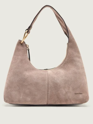 Calvin Klein Hobo | zamsz fioletowy