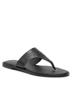 Calvin Klein Japonki Almond Flat Tp Slide Hf HW0HW01159 Czarny