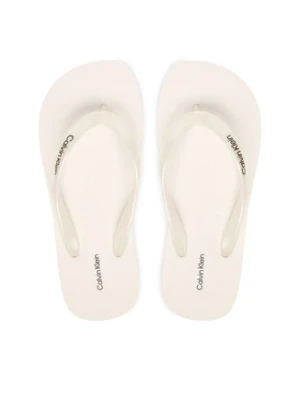 Calvin Klein Japonki Arwa - Metallic Pearlised Flip Flops HW0HW02956 Biały