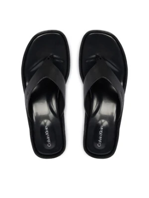 Calvin Klein Japonki Block Heel Sndl Thong Lth HW0HW02913 Czarny