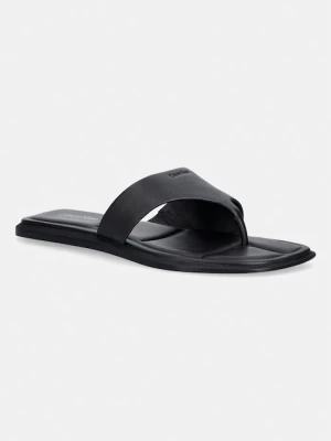Calvin Klein japonki damskie skórzane FLAT SANDAL THONG LTH