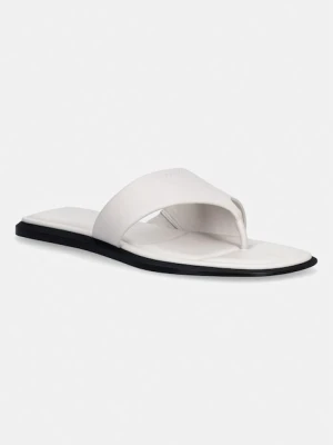 Calvin Klein japonki damskie skórzane FLAT SANDAL THONG LTH