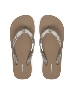 Calvin Klein Japonki Flatform Flip Flop Met Tpu HW0HW03120 Złoty