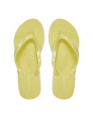 Calvin Klein Japonki Flip Flop Deboss Logo Met HW0HW02043 Żółty