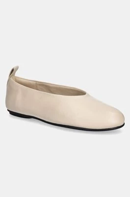 Calvin Klein Jeans baleriny skórzane BALLERINA LEATHER kolor beżowy YW0YW01803