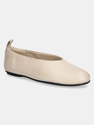 Calvin Klein Jeans baleriny skórzane BALLERINA LEATHER kolor beżowy YW0YW01803