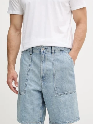 Calvin Klein Jeans bermudy męskie z dodatkiem lnu niebieski