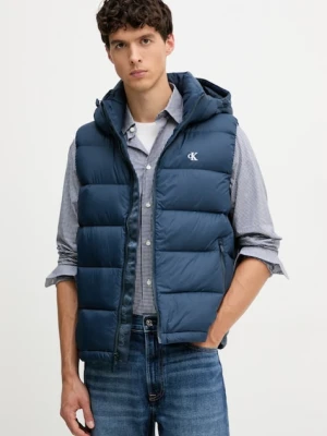 Calvin Klein Jeans bezrękawnik puchowy kolor granatowy zimowy LV04RD531G