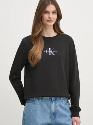 Zdjęcie produktu Calvin Klein Jeans bluza bawełniana damska kolor czarny z nadrukiem J20J225360