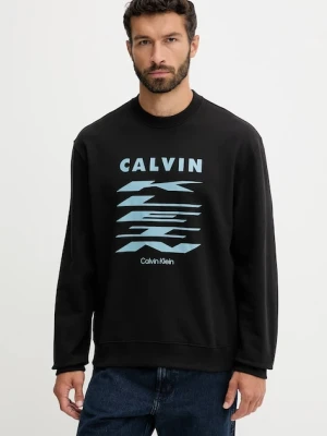Calvin Klein Jeans bluza bawełniana męska kolor czarny z nadrukiem LV04RD256G
