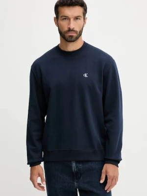 Calvin Klein Jeans bluza bawełniana męska kolor granatowy gładka LV04RC296G