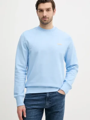 Calvin Klein Jeans bluza bawełniana męska kolor niebieski gładka J30J327530